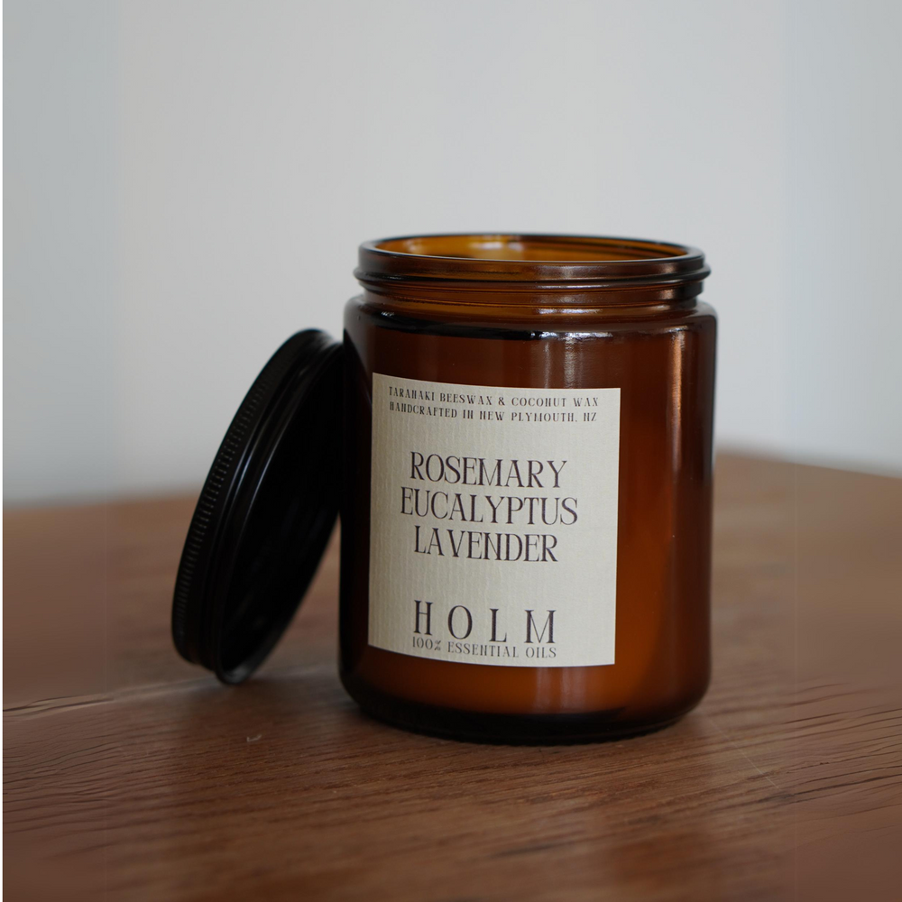 Rosemary, Eucalyptus & Lavender- 100% Essential Oil Candle (small)